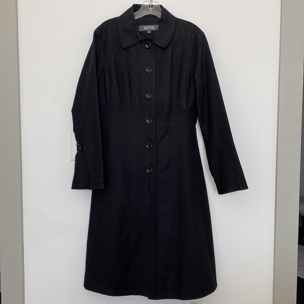 Kenneth Cole Reaction Women's M Black Trench Coat
